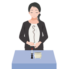 お線香でのお参り03