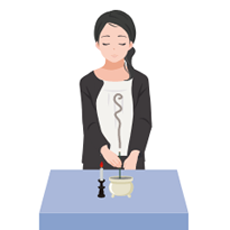 お線香でのお参り04